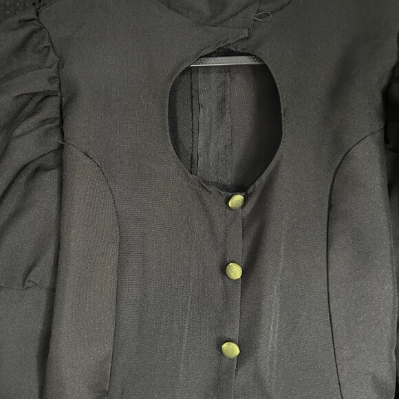 Goth Steampunk Halloween Costume Black Raven Dance Dress Cosplay Women - Picture 2 of 9